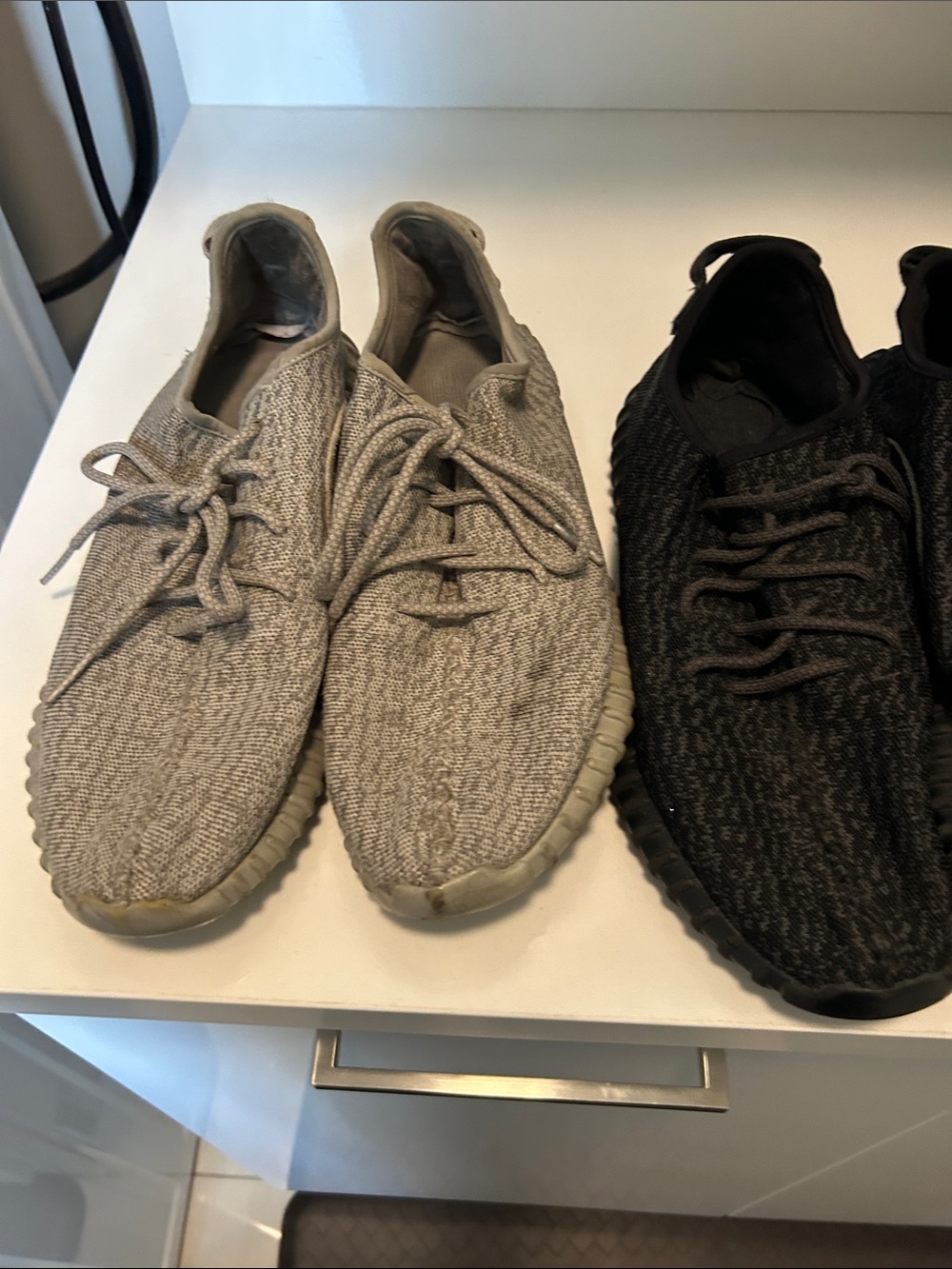 Set of 2 grey size 12 1/2 black size 12 Adidas Yeezy's